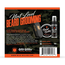 Load image into Gallery viewer, Wild Willies Essential Beard Kit, 3 piece Gift Set
