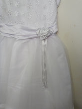 Load image into Gallery viewer, SABALAND GIRLS SIZE 12 WHITE FORMAL DRESS. NEW - # 3325