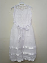 Load image into Gallery viewer, SABALAND GIRLS SIZE 12 WHITE FORMAL DRESS. NEW - # 3325