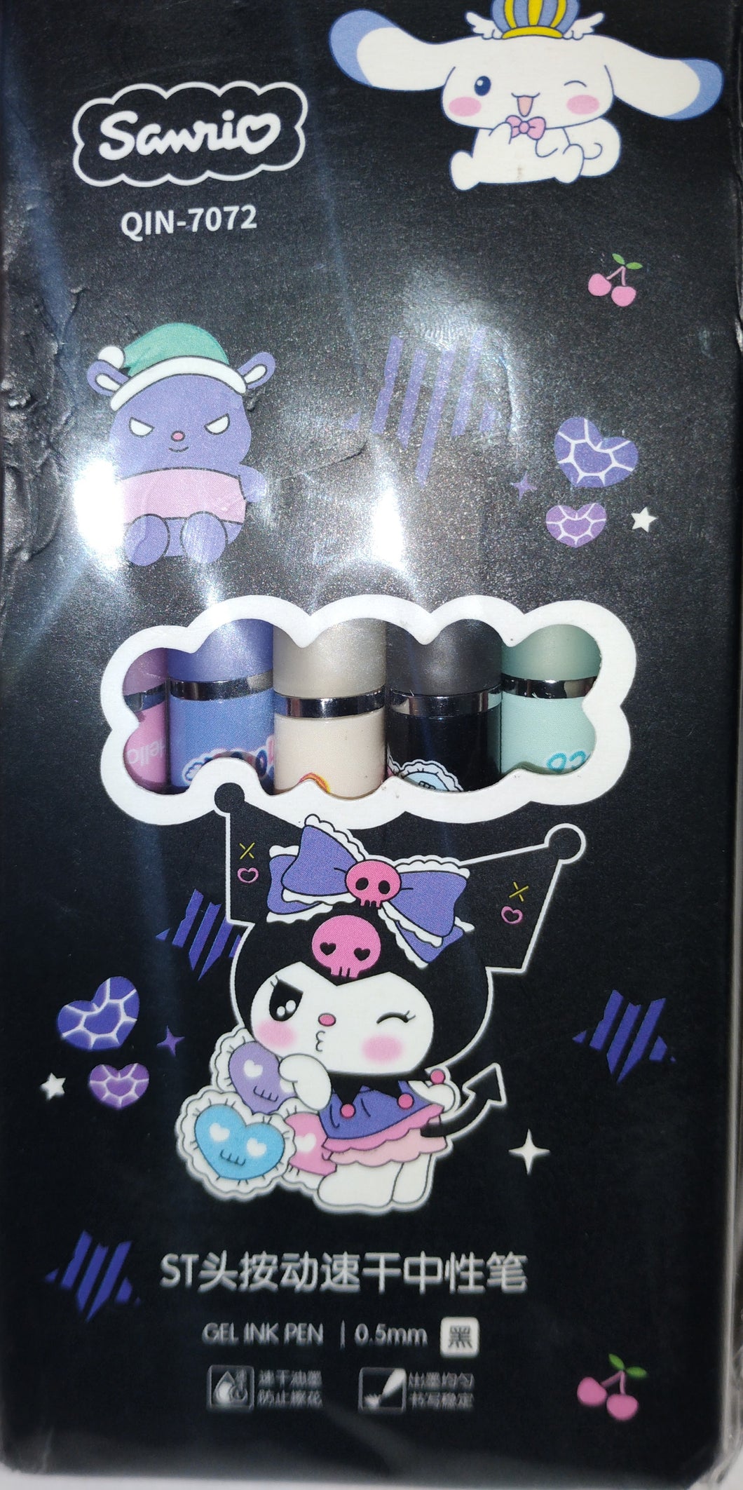 6 PCS Anime Black Gel Pens