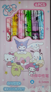 Saniro 6PCS Sanrio Community Gel Pens
