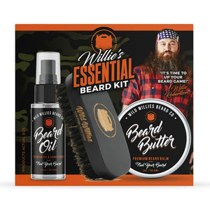 Wild Willies Essential Beard Kit, 3 piece Gift Set