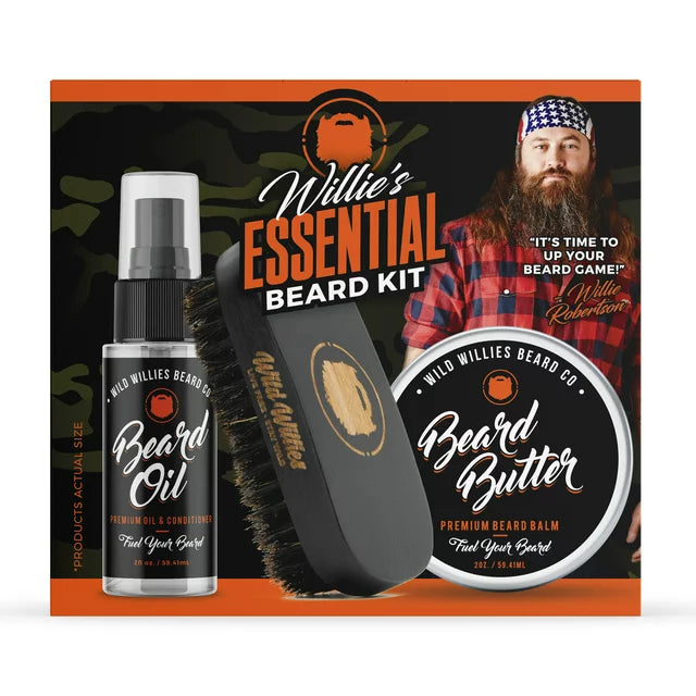 Wild Willies Essential Beard Kit, 3 piece Gift Set