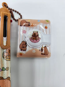 Capy Bara 6 Multi-Color Pen With Mini Key Chain Notebook