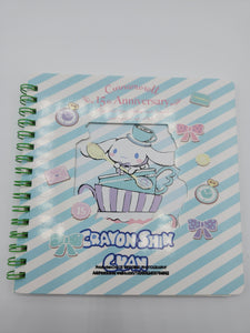 Sanrio Cinnamoroll 15th Anniversary Spiral Notebook Journal- Crayon Shin Chan