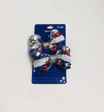 Load image into Gallery viewer, Fourth of July Sequin Bow Barettes Hair Accessories Red, White, Blue 2 PCS  0698
