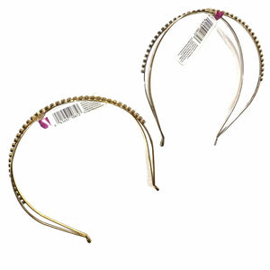 Goody Metal Headbands With Rhinestones Set of 2 Gold & Silver (New With Tags)