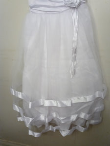 SABALAND GIRLS SIZE 14 WHITE FORMAL DRESS. NEW - # 3344