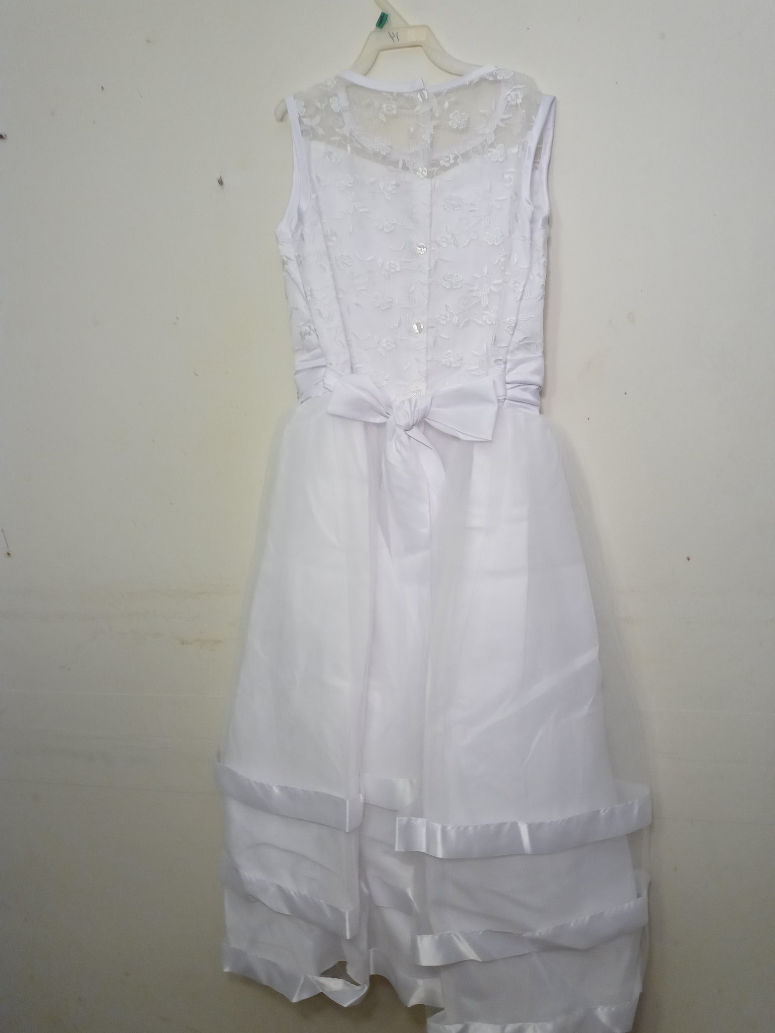 SABALAND GIRLS SIZE 14 WHITE FORMAL DRESS. NEW - # 3344 Ritz Treasurez SABALAND GIRLS SIZE 14 WHITE FORMAL DRESS. NEW - # 3344 Ritz Treasurez