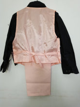 Cargar imagen en el visor de la galería, NEW Boys 4-PC Solid Vest Set-Vest, Pant, Black Shirt &amp; Tie - #1020
