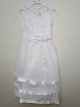 Load image into Gallery viewer, SABALAND GIRLS SIZE 12 WHITE FORMAL DRESS. NEW - # 3325
