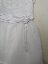Load image into Gallery viewer, SABALAND GIRLS SIZE 12 WHITE FORMAL DRESS. NEW - # 3325
