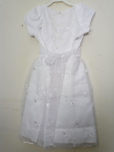 SABALAND GIRLS SIZE 10 WHITE FORMAL DRESS. NEW # 3348